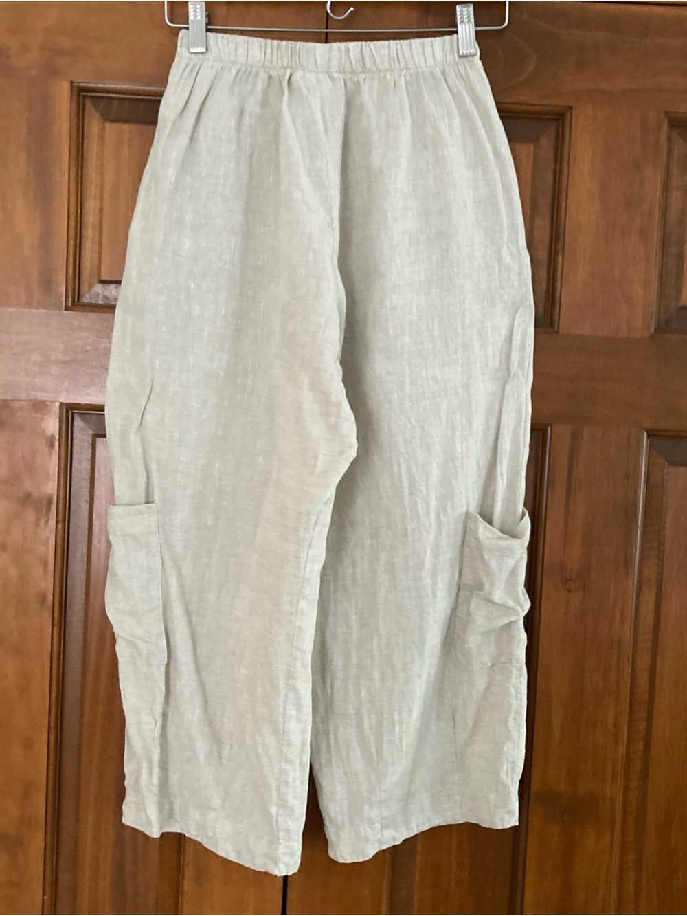 bryn Walker Linen Cropped beige Pants pockets wide leg women’s size XXS - Picture 2 of 6